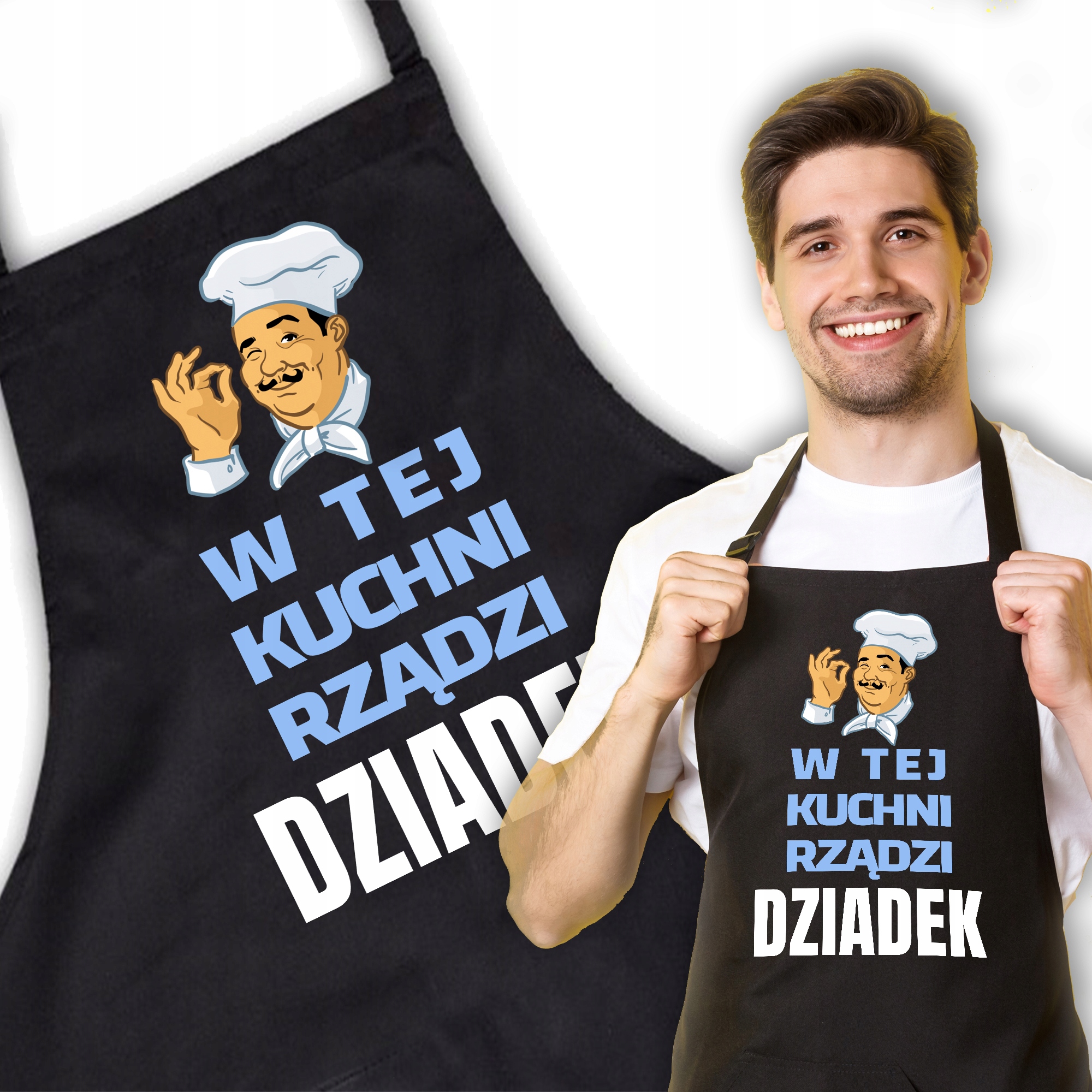 Bavlněná zástěra V Kuchyni Vládne Dědeček Vzory