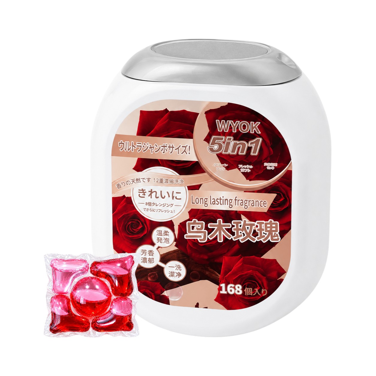 Kapsułki do prania 5w1 Rose & Woody 168szt Zapach Kwiatowy