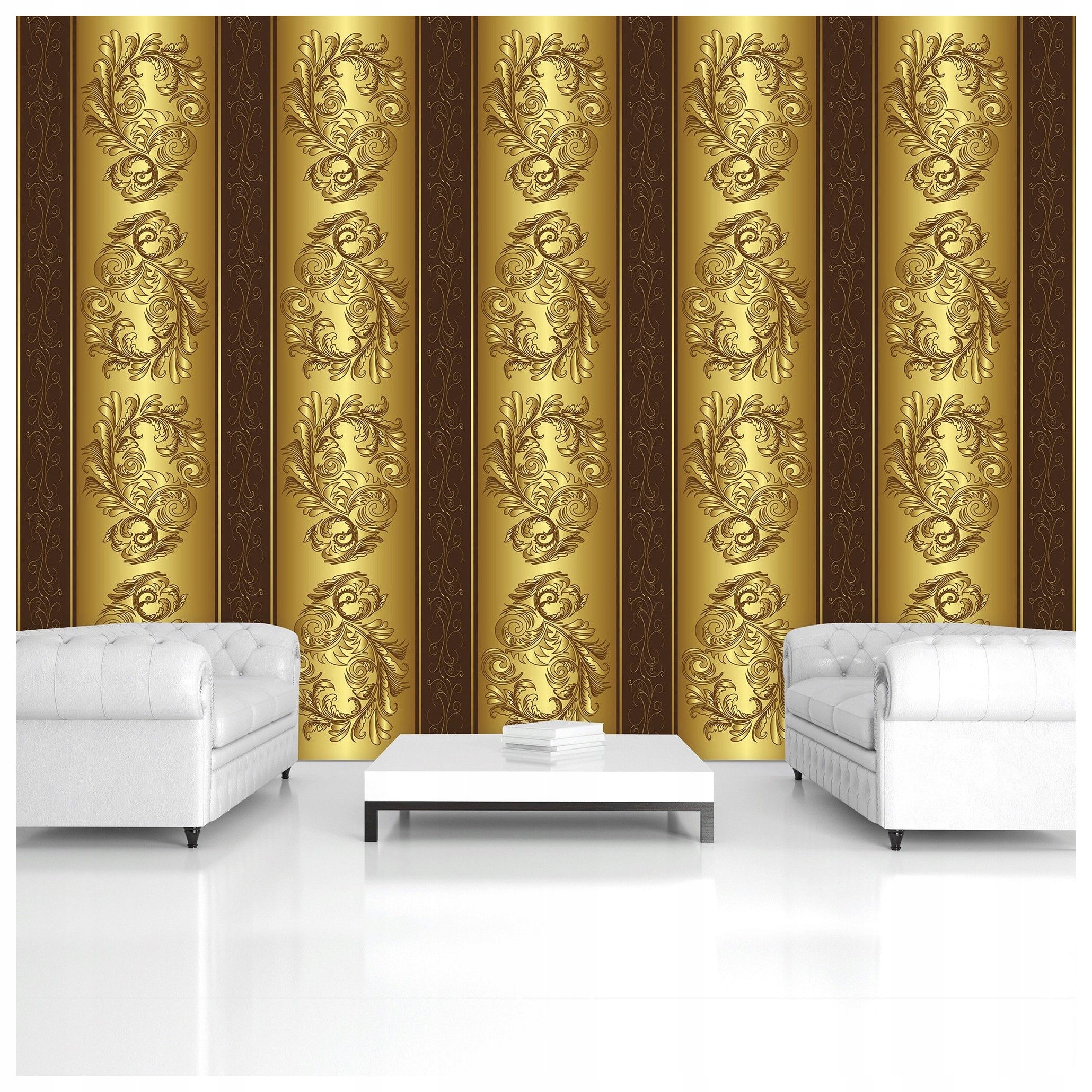 Vliesová fototapeta Zlaté ornamenty a barokní vzor 416x254 lepidlo