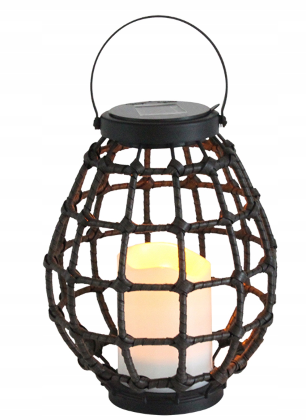 Solární lucerna Led 23 cm Loft bronzová pletená