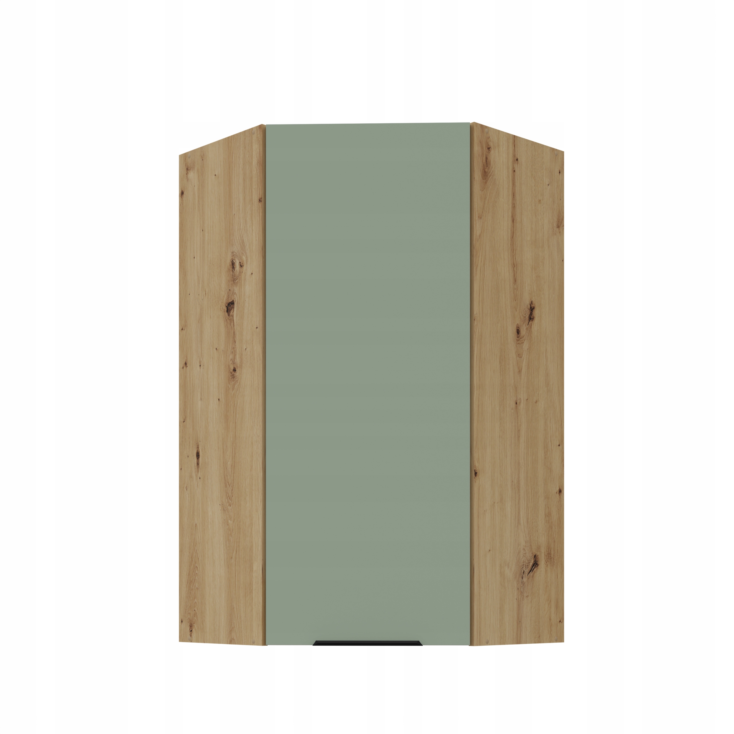 Vysoká rohová horní skříňka Artisan Aquamarine 60 x 60 cm, antifingerová přední část