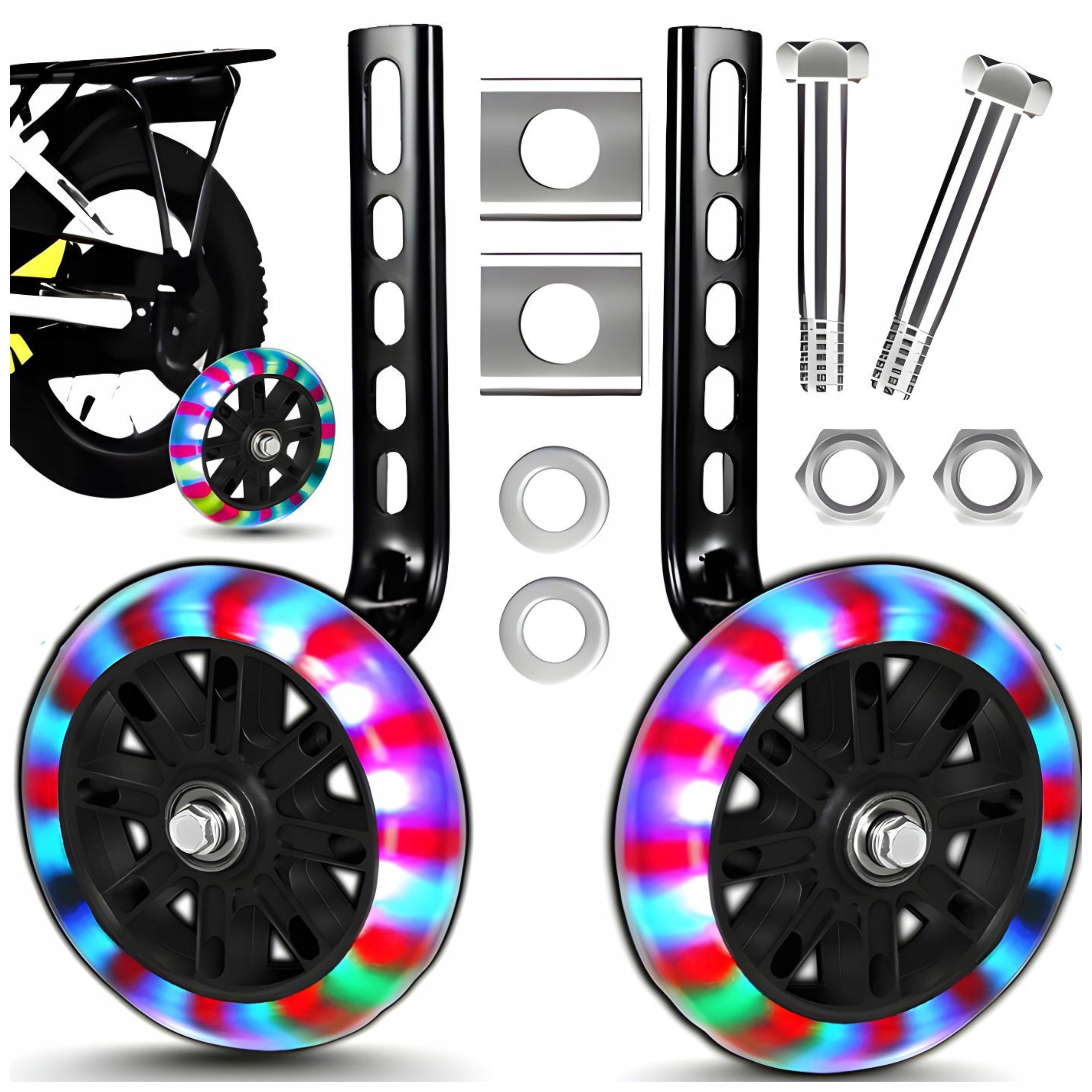 KÓŁKA BOCZNE DO ROWERU DZIECIĘCEGO KOŁA DO ROWERKA ŚWIECĄCE DO NAUKI JAZDY