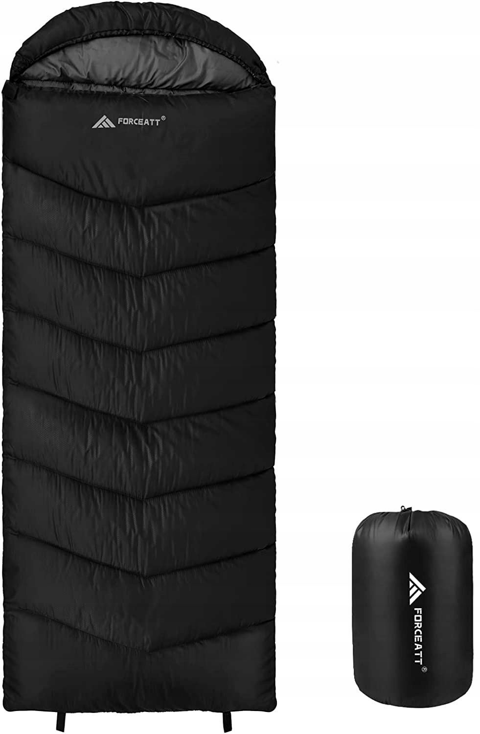 ŚPIWÓR ZIMOWY 4PORY ROKU 0~20°C WODOODPORNY FORCEATT SLEEPING BAG 210X80