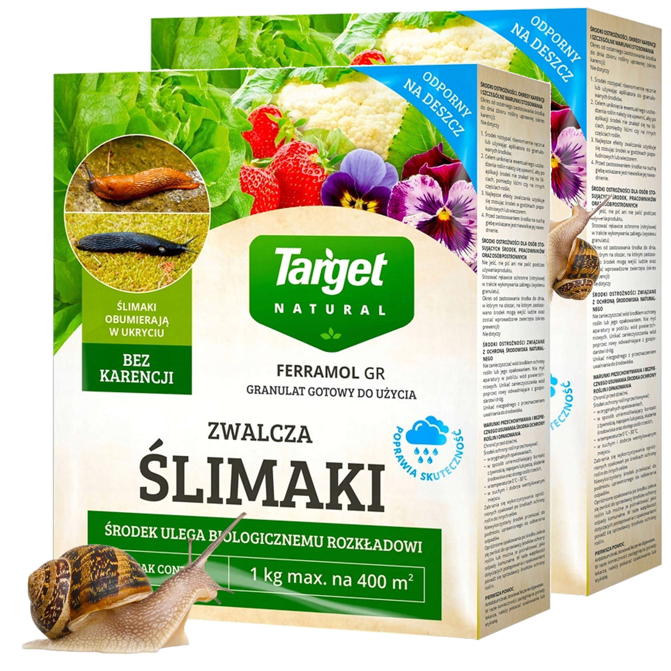 Trutka Na Ślimaka Target Eko Ferramol Gr Środek Zwalcza Ślimaki 2 x 1KG