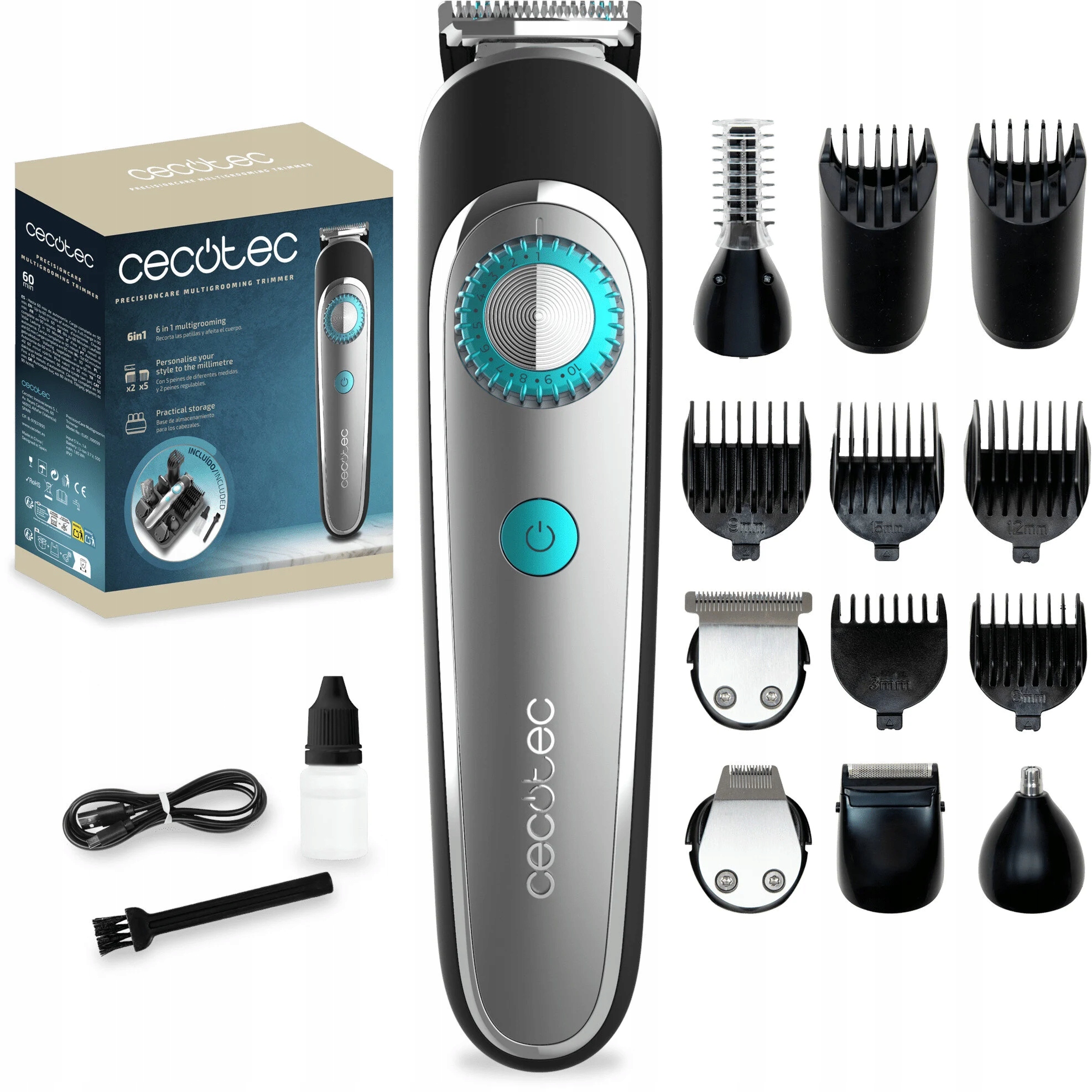 Zastřihovač Cecotec, 100059, PrecisionCare Multigrooming, 6v1, 6
