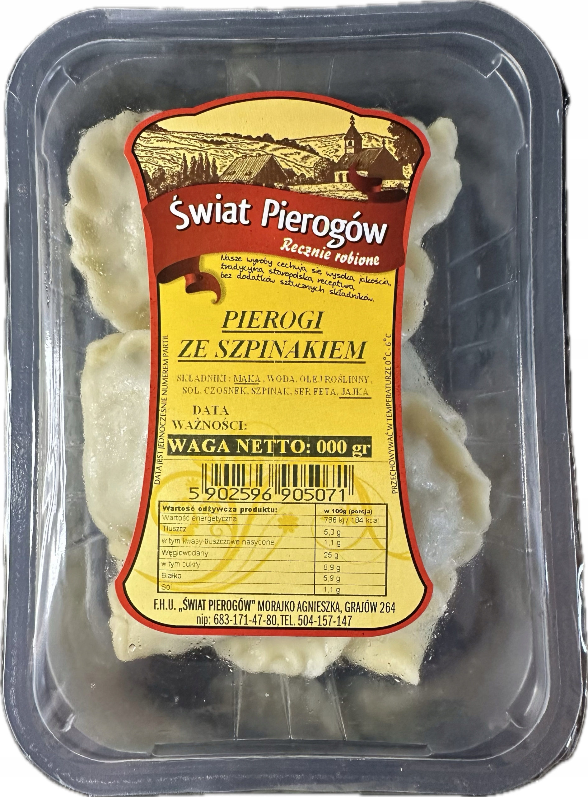 Levně pirohy se špenátem a sýrem Feta 1000g Ručně lepený Tradiční oběd