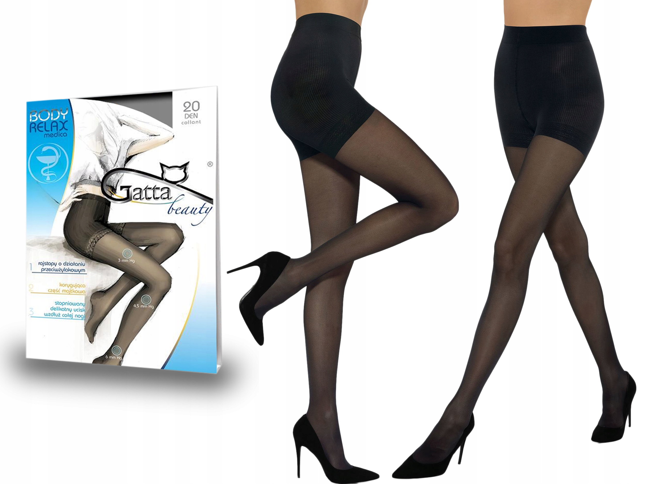 

Rajstopy Body Relax Medica Gatta, 20 den, nero 4-L