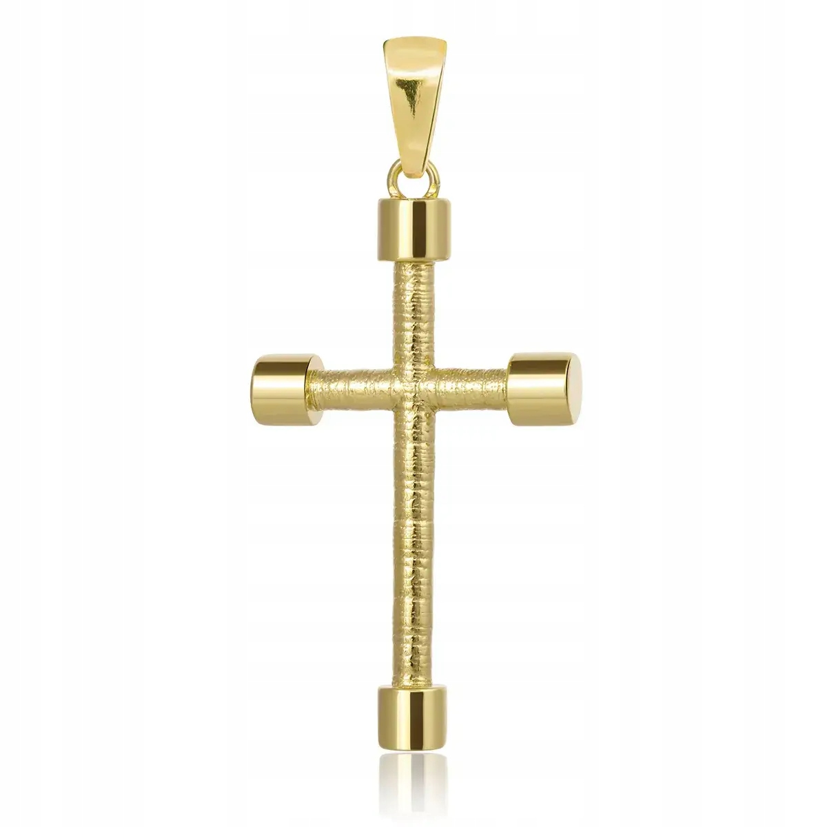 Stříbrný pozlacený pánský křížek 6.5 cm, 15 g, velký mužský kříž