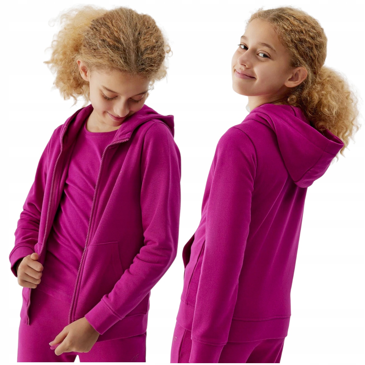Bluza Dziewczęca 4F Z Kapturem Dresowa Rozpinana 2 Kieszenie r. 158 cm