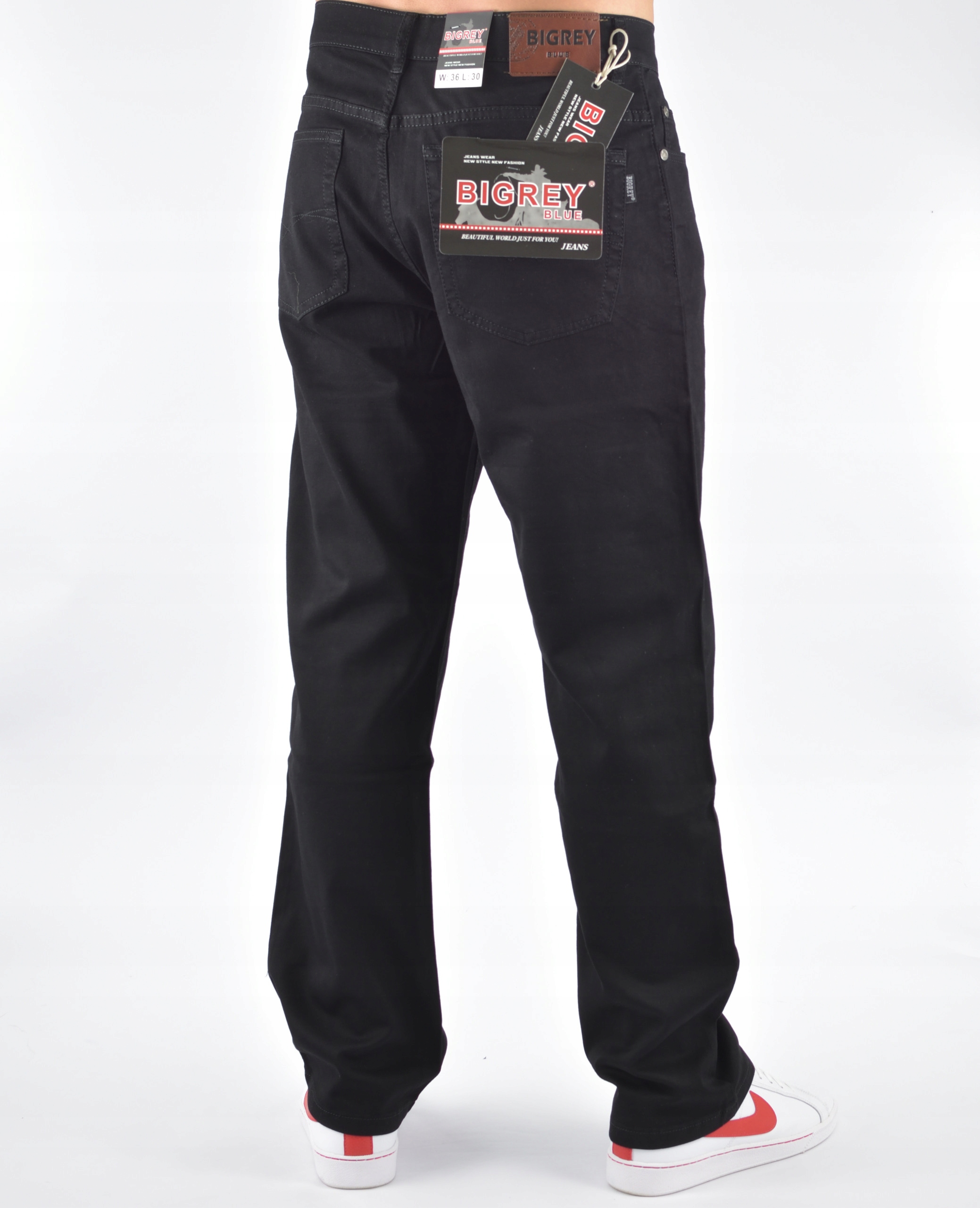 

Męskie Jeansy Bigrey Spodnie Czarne 42/32