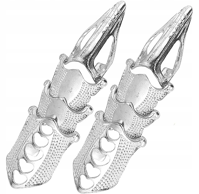 

Punkowy pierścień dragon pazur spike srebrny punk