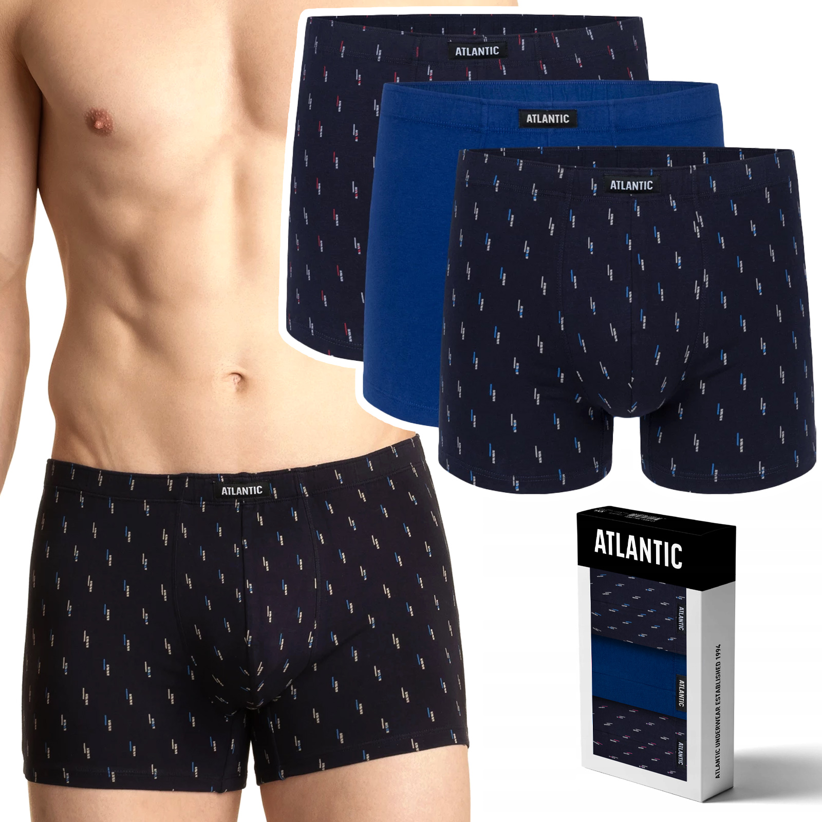 Bokserki męskie 3-PAK szorty Atlantic 3MH-025 3XL