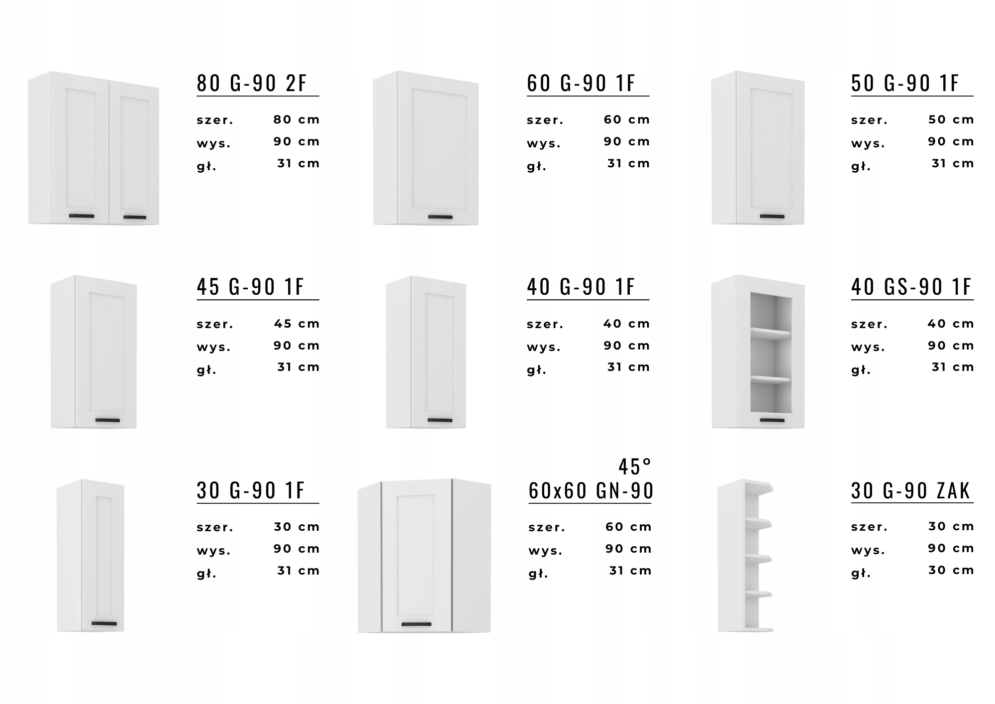 Szafka kuchenna ORLANDO 40 DK-210 2F Kolor frontów biały