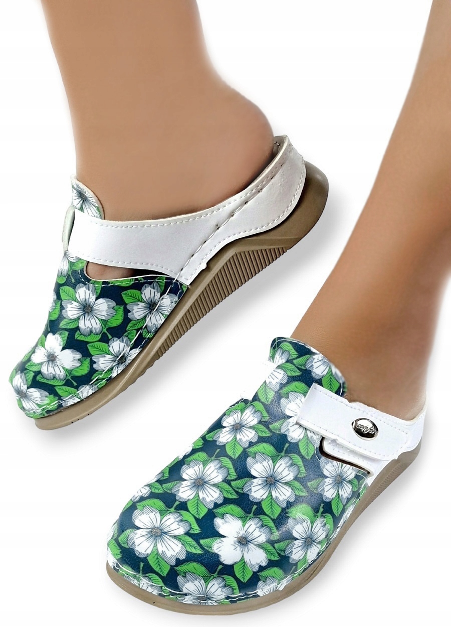 Nazouváky s květy, plné zdravotní obuvi, nazouvací, pohodlné, klasické *36*