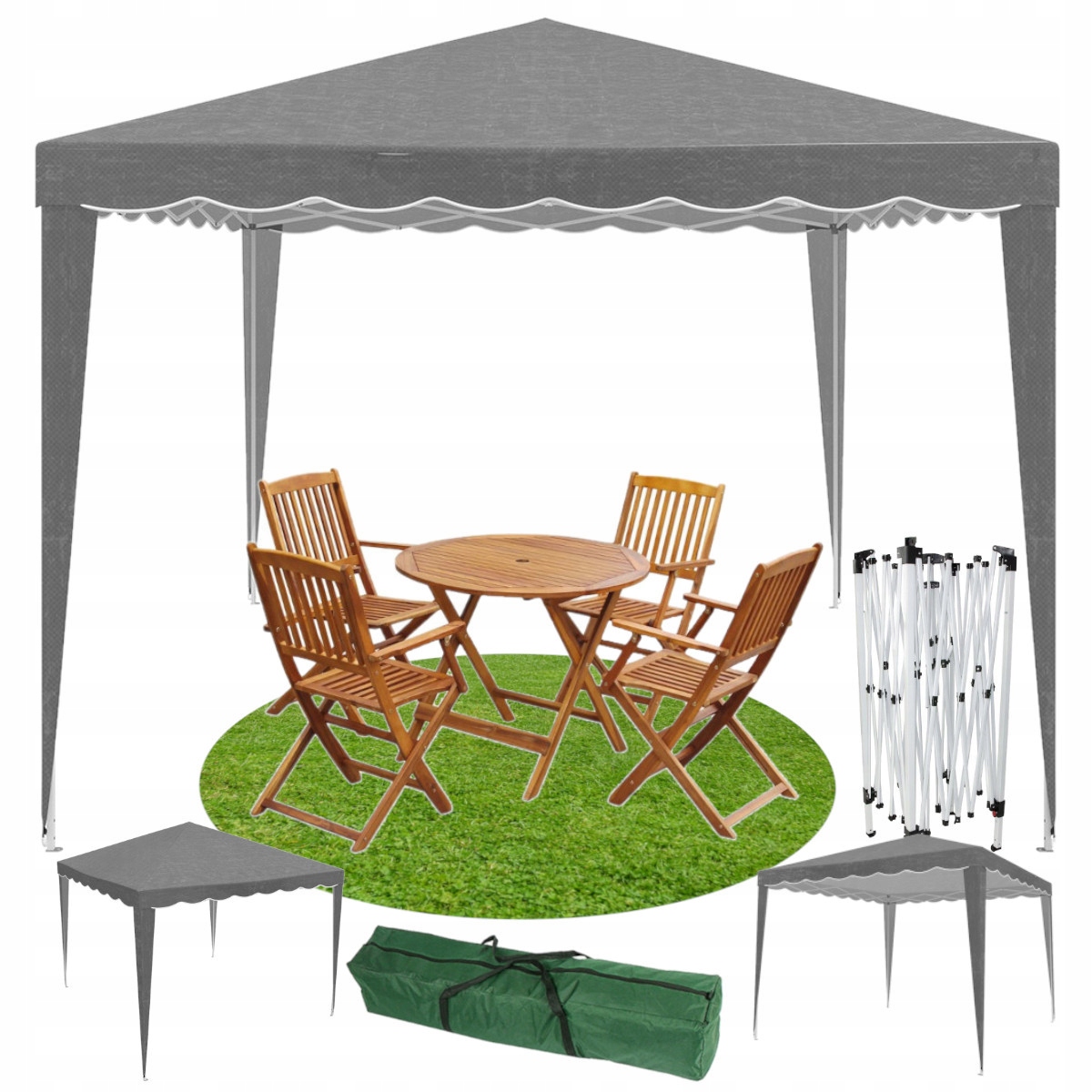 Záhradný stan Pavilón Obchodný rošt Automat Rýchlo rozkladací 3x3 Metre