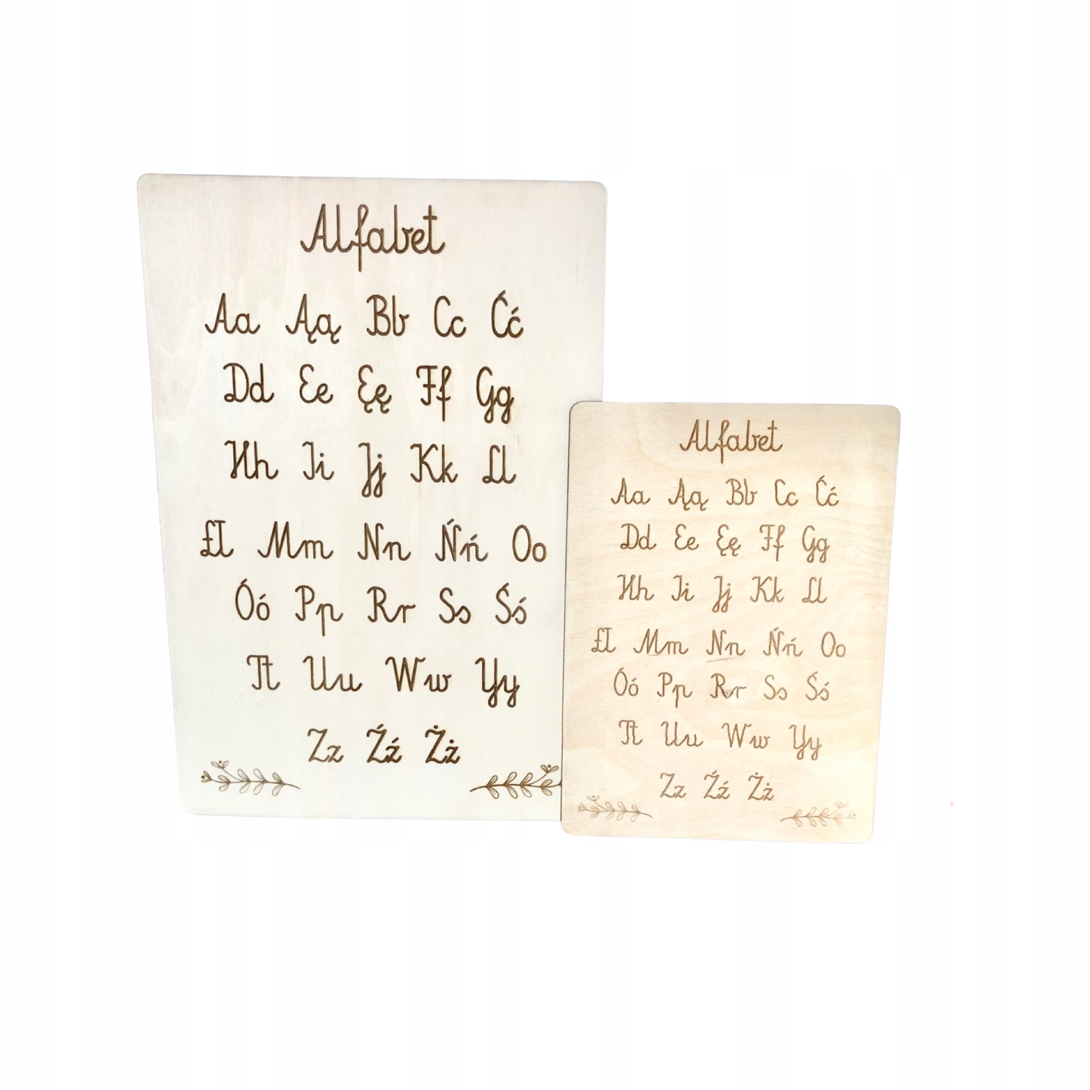 

Drewniany Alfabet Grawerowany Duży Pomoc w Nauce