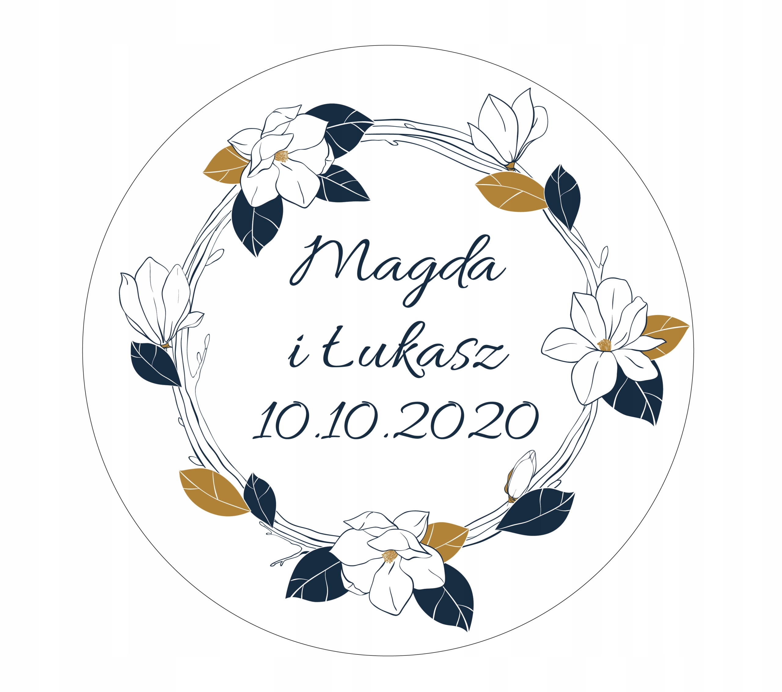 

Naklejki Weselne Dziękujemy Za Przybycie imienne