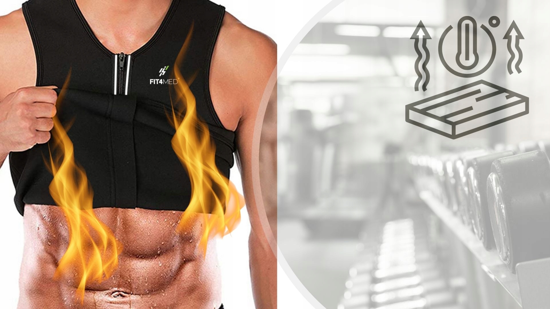 KOSZULKA NEOPRENOWA MĘSKA BEZRĘKAWNIK DO ĆWICZEŃ BIEGANIA ODCHUDZAJĄCA HOT Rękaw bez rękawów