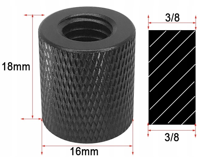 

Adapter gwintowy 3/8'' żeński statyw foto łącznik