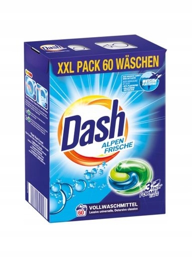 Levně Dash Kapsle na praní Alpen Frische Heavy-Duty 3v1 60 ks