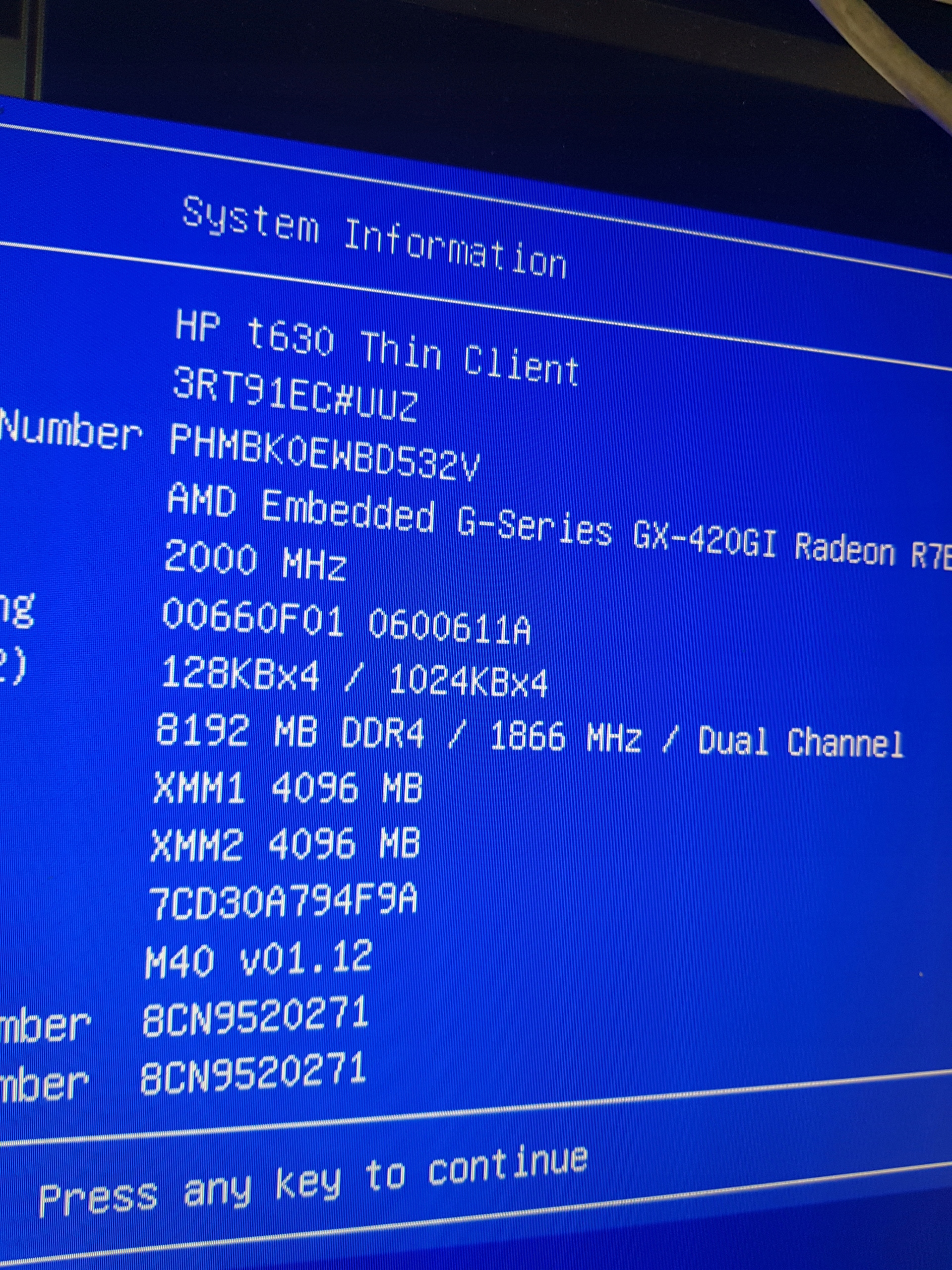 TERMINAL HP T630 8GB RAM / WIFI / SSD / MYSZKA Kod producenta T630