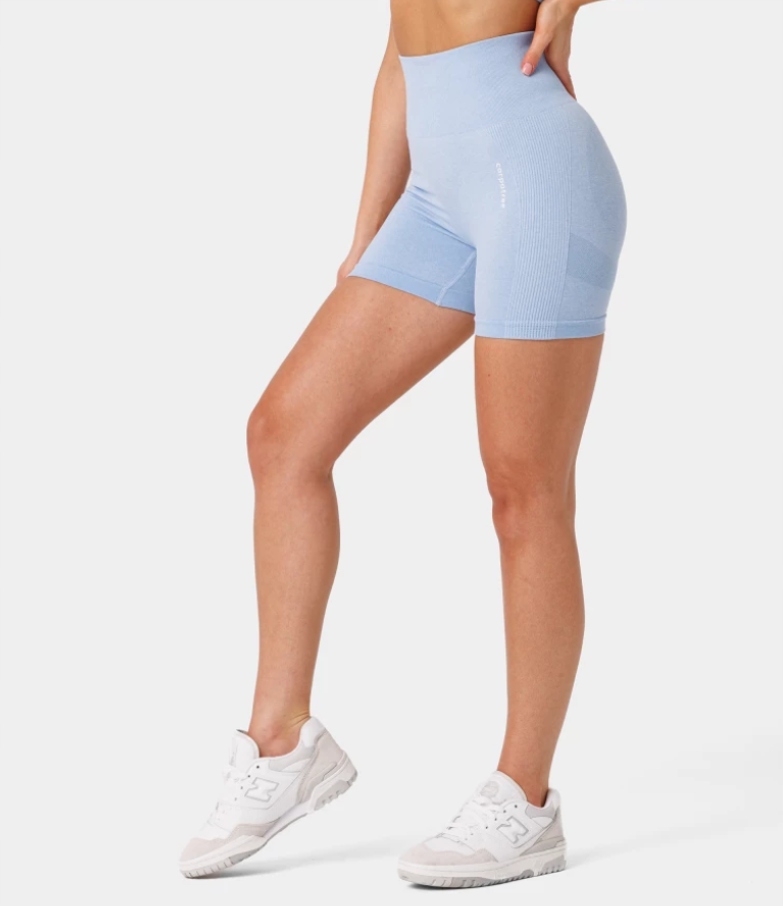 SZORTY SPODENKI PUSH UP BŁĘKITNE FITNESS - S Rozmiar S