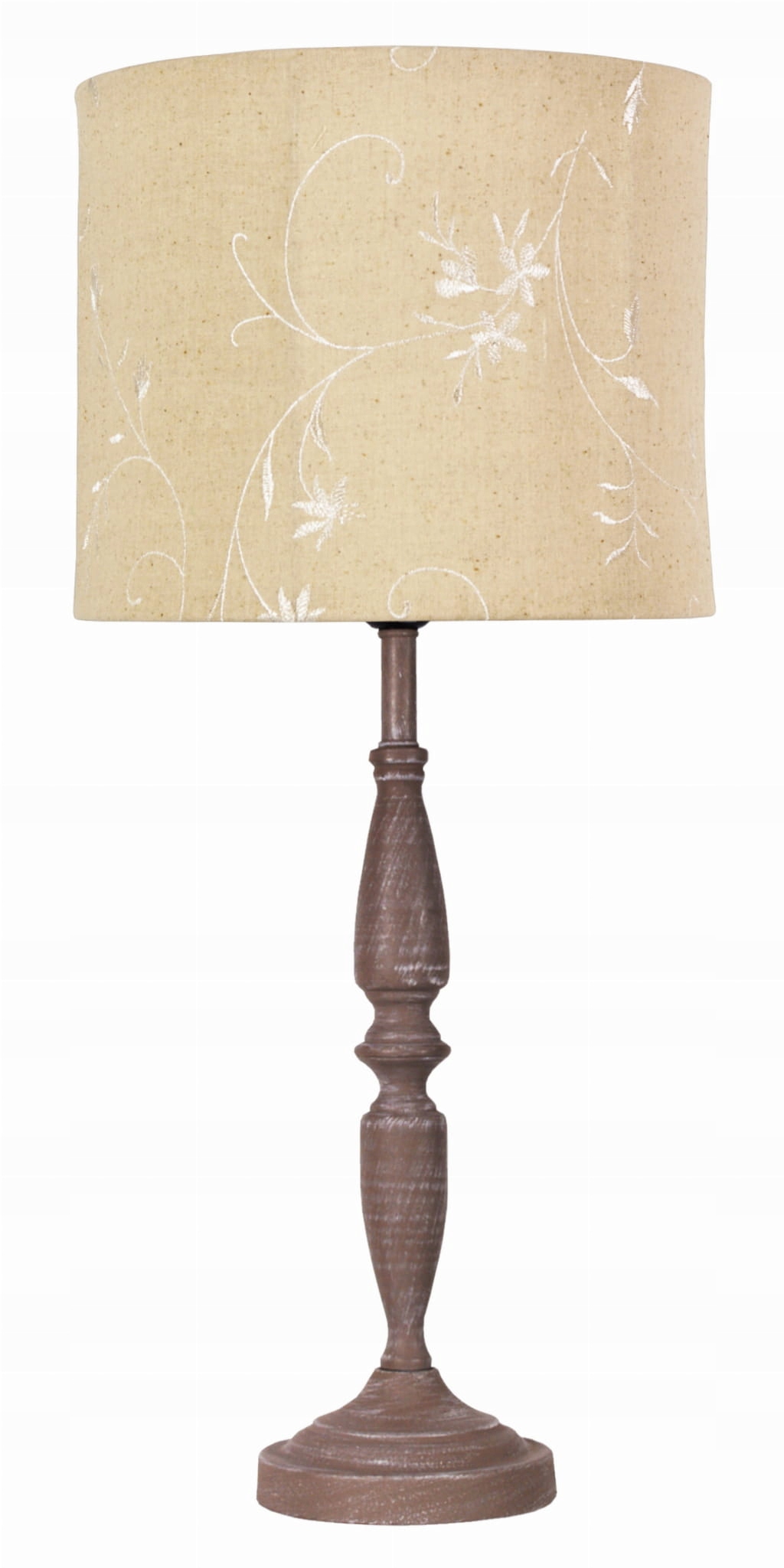 Stolní lampa noční hnědá s béžovým stínidlem s květinami 58 cm Candellux