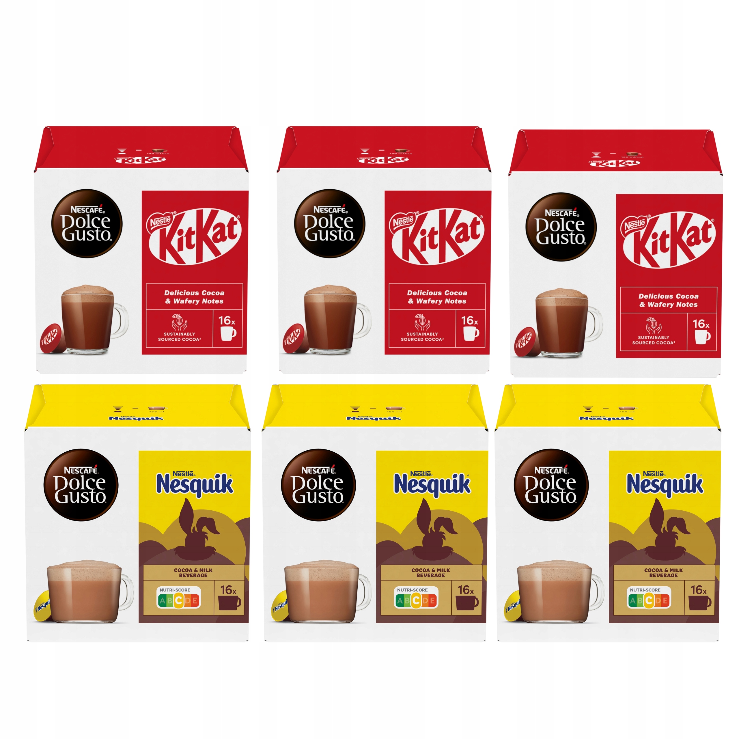 Nescafe Dolce Gusto Kapsułki Kakao Nesquik KitKatMIX x6