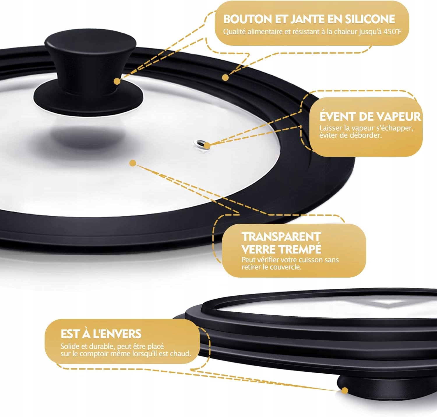 Przykrywka uniwersalna do garnków patelni Ydeapi średnica 32 / 29 / 27cm Kod producenta Ydeapi