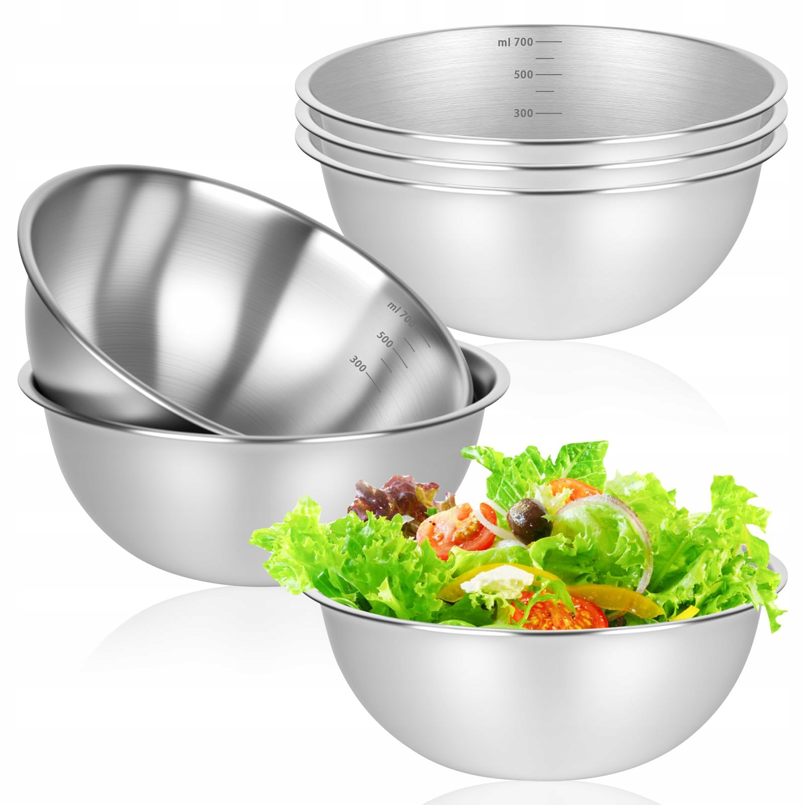 Misky Z Nerezové Oceli 6 Kusů Průměr 17 cm Pro servírování a míchání