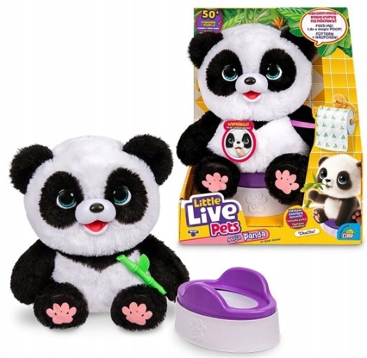 Interaktywna maskotka Little Live Pets panda biała 26 cm dźwiękowa