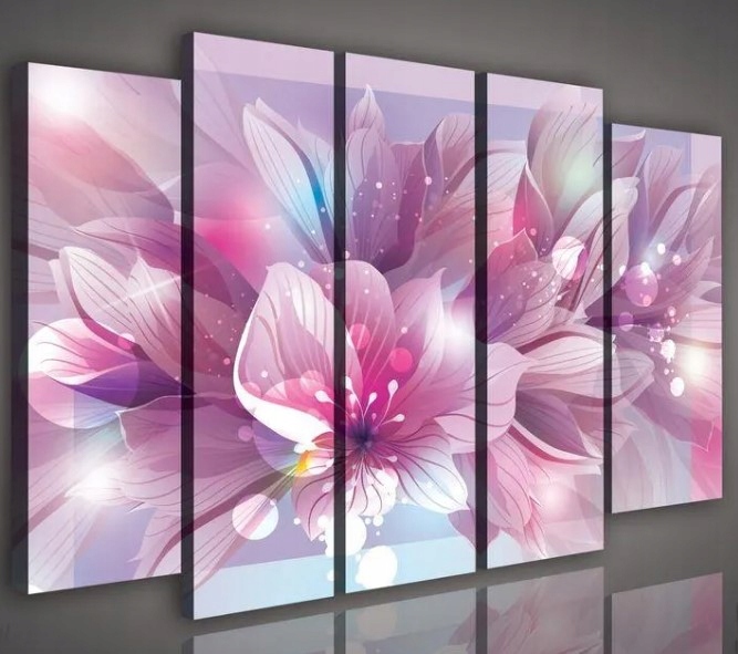 Obraz 150x100 Kvety abstrakcia pastelová ružová fialová dekorácia na stenu