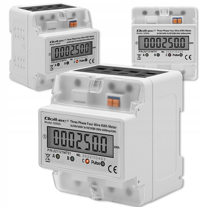 Třífázový elektroměr 230V 4P 30(100)A LCD