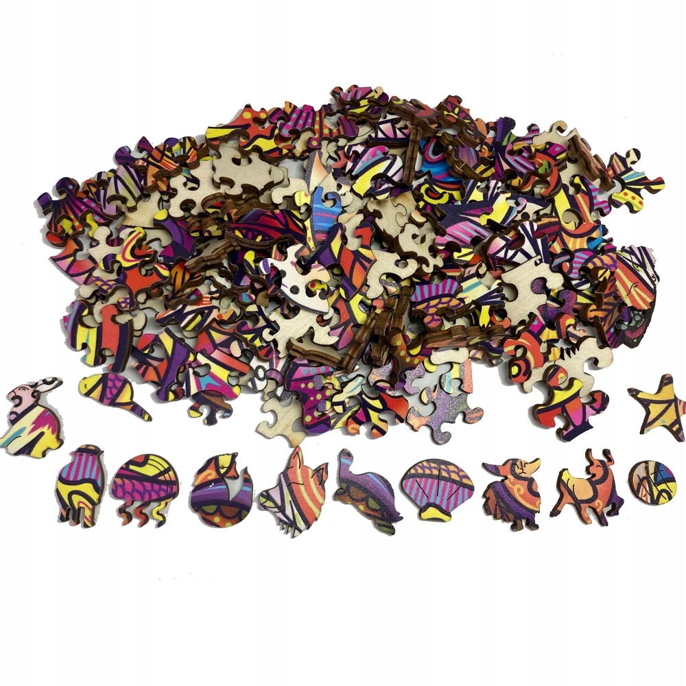 PUZZLE DREWNIANE DLA DOROSŁYCH LISIA RODZINA A3 Liczba elementów 167