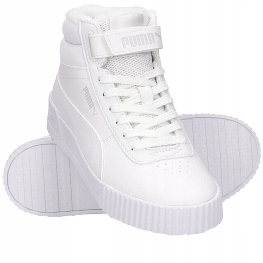 Boty Puma Carina Mid Fur Jr 309683 03 Bílé