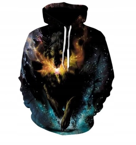 Bluza z kapturem nadruk 3D wilk 3XL 13