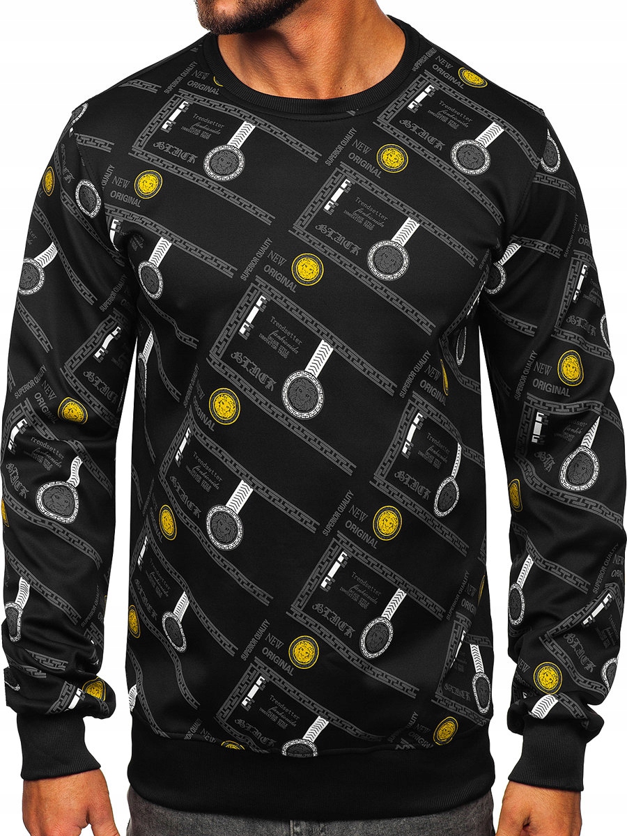 

Bluza Męska Z Nadrukiem Czarna 8B1110 Denley_xl