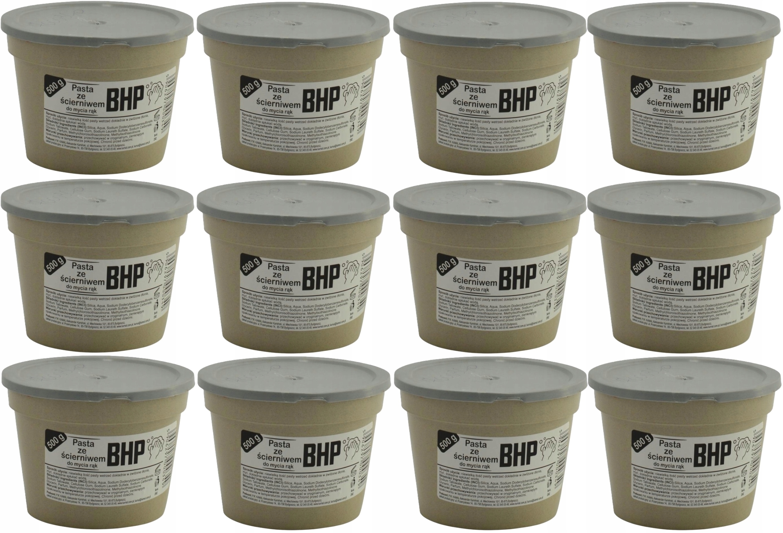 Pasta Mycia Rąk Bhp Mydlano Piaskowa 500ml*12