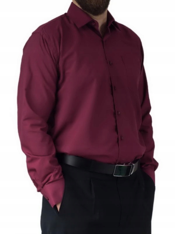 45/46 - 2XL/3XL Koszula męska do garnituru czerwon Rękaw długi rękaw