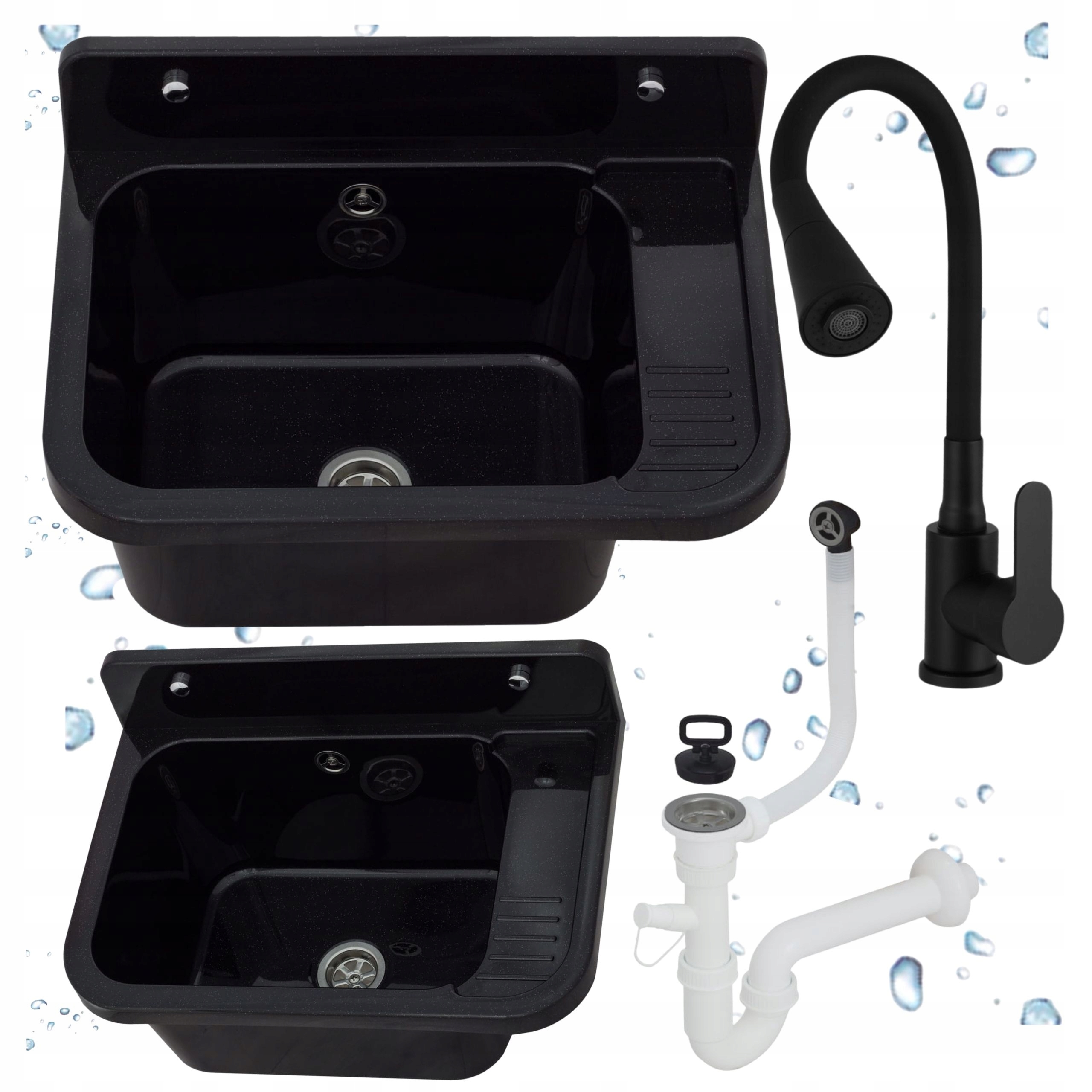 Technický Dřez Pracovní Komora Prádelna Kotelna Baterie Ohebná Černá