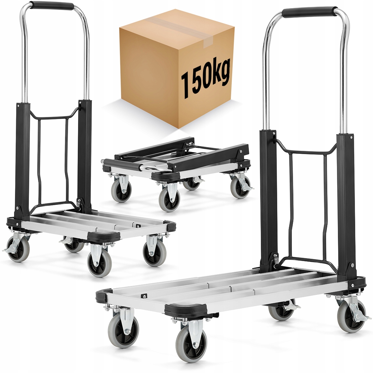 Skládací hliníkový plošinový vozík pro přepravu a skladování Higher 150 kg