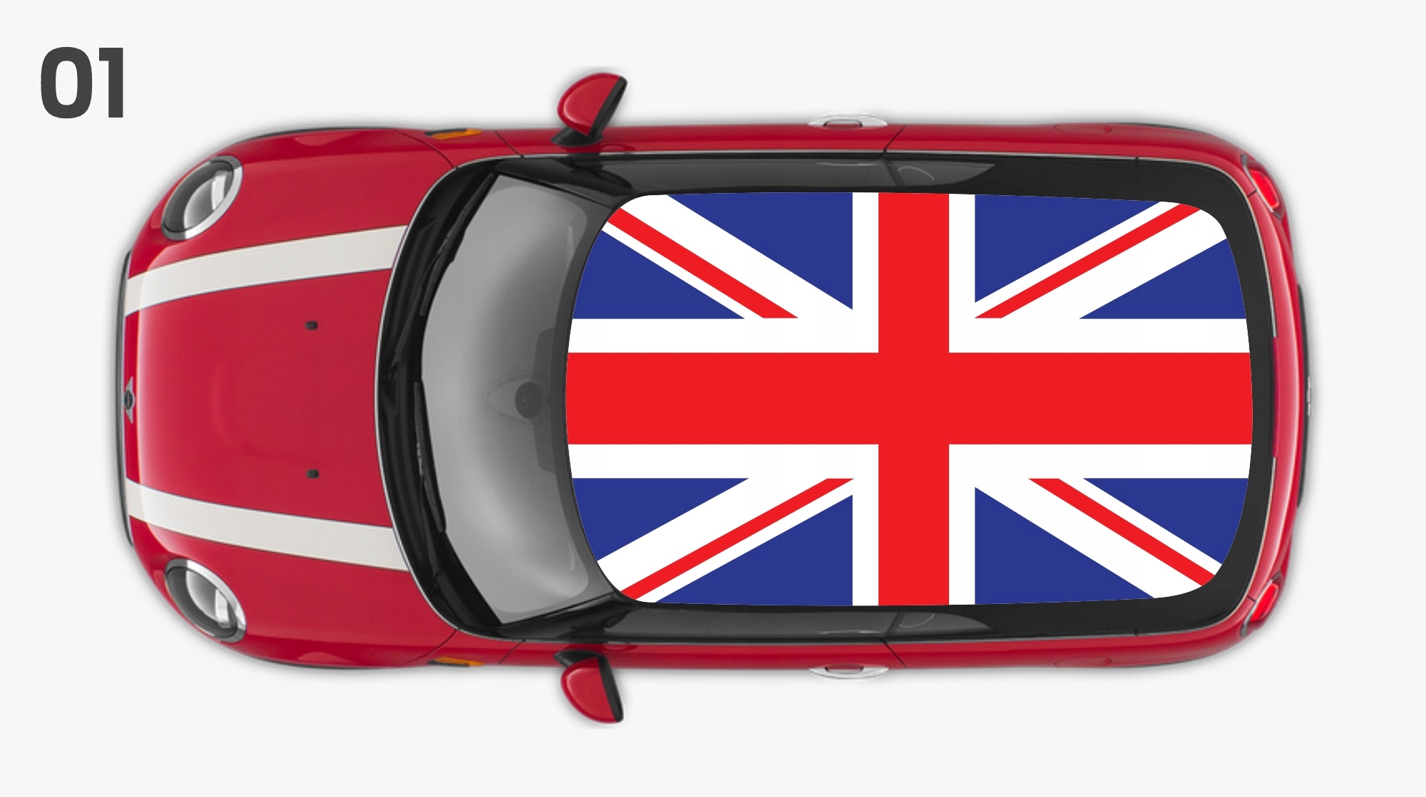 Samolepka Mini Cooper Vlajka na celou střechu – fólie litá