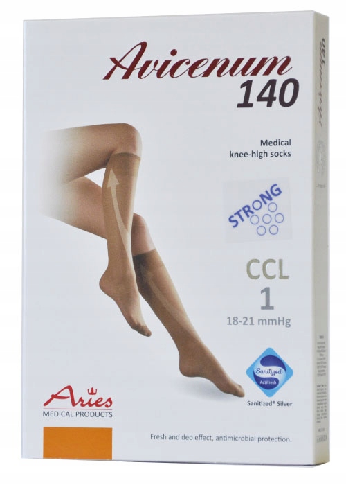 

Aries 140 podkolanówki uciskowe Strong (s) beżowe
