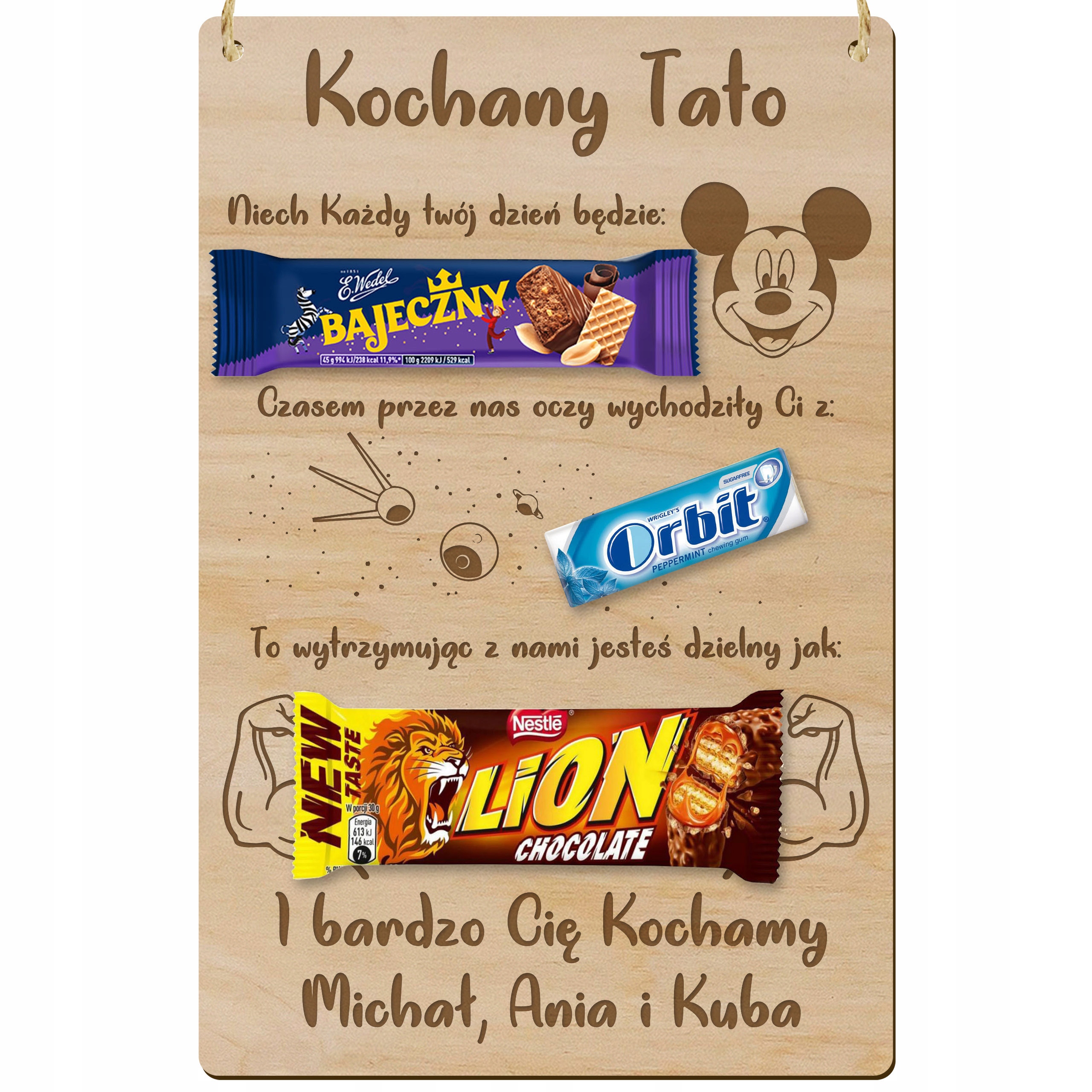 

Tabliczka dyplom na słodycze Dzień Ojca