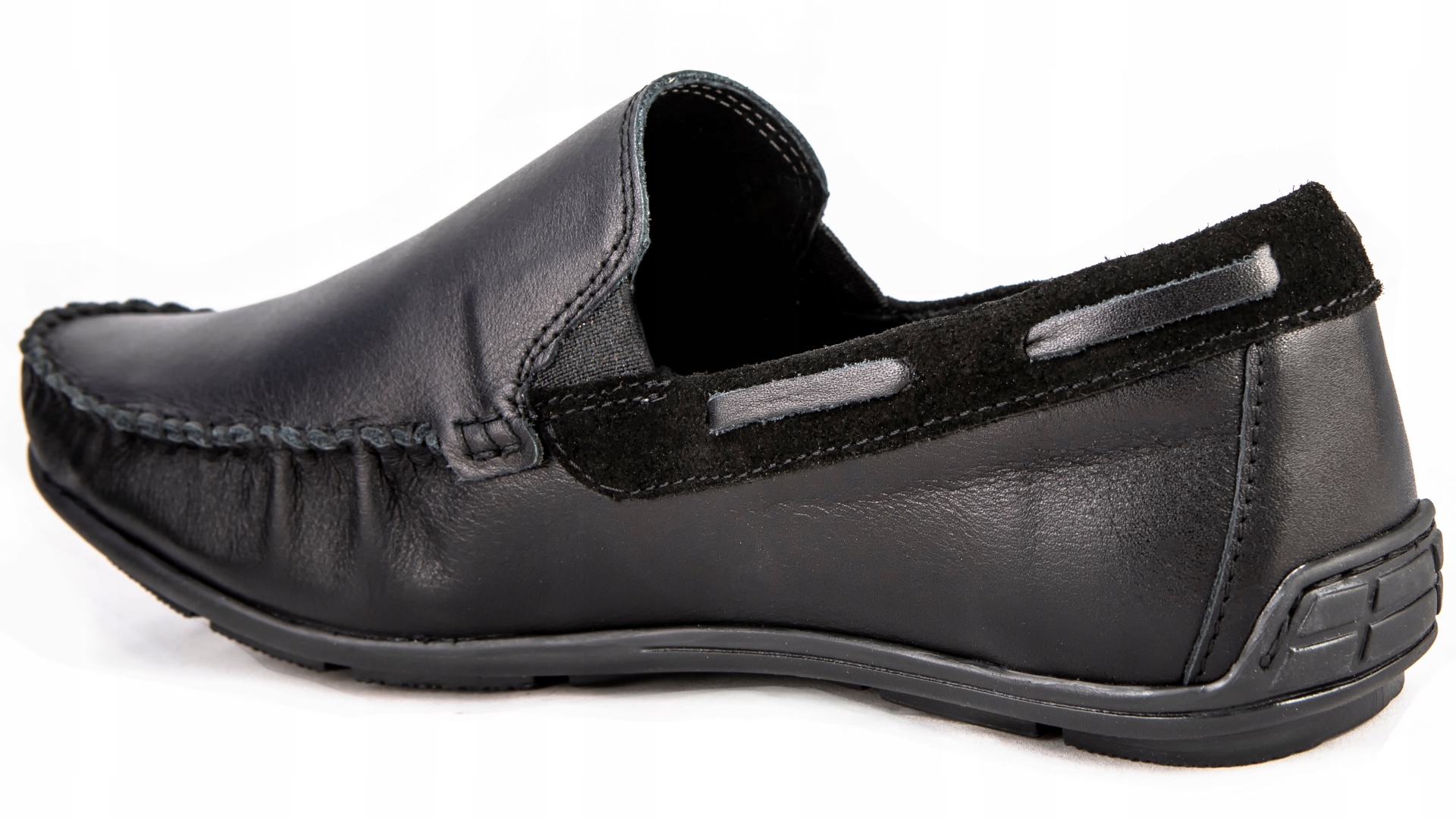 Mokasyny męskie POLSKIE buty skórzane czarne 42 Kod producenta 920 CZ 42