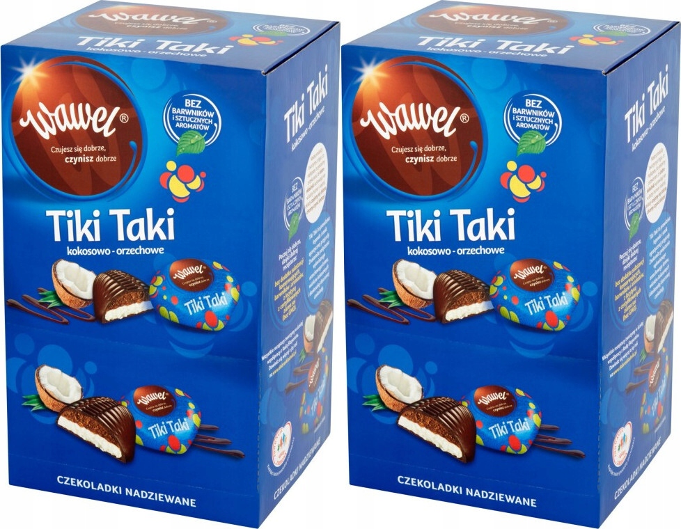 Wawel Tiki Taki kokosowo-orzechowe Czekoladki nadziewane 2,2 kg x2