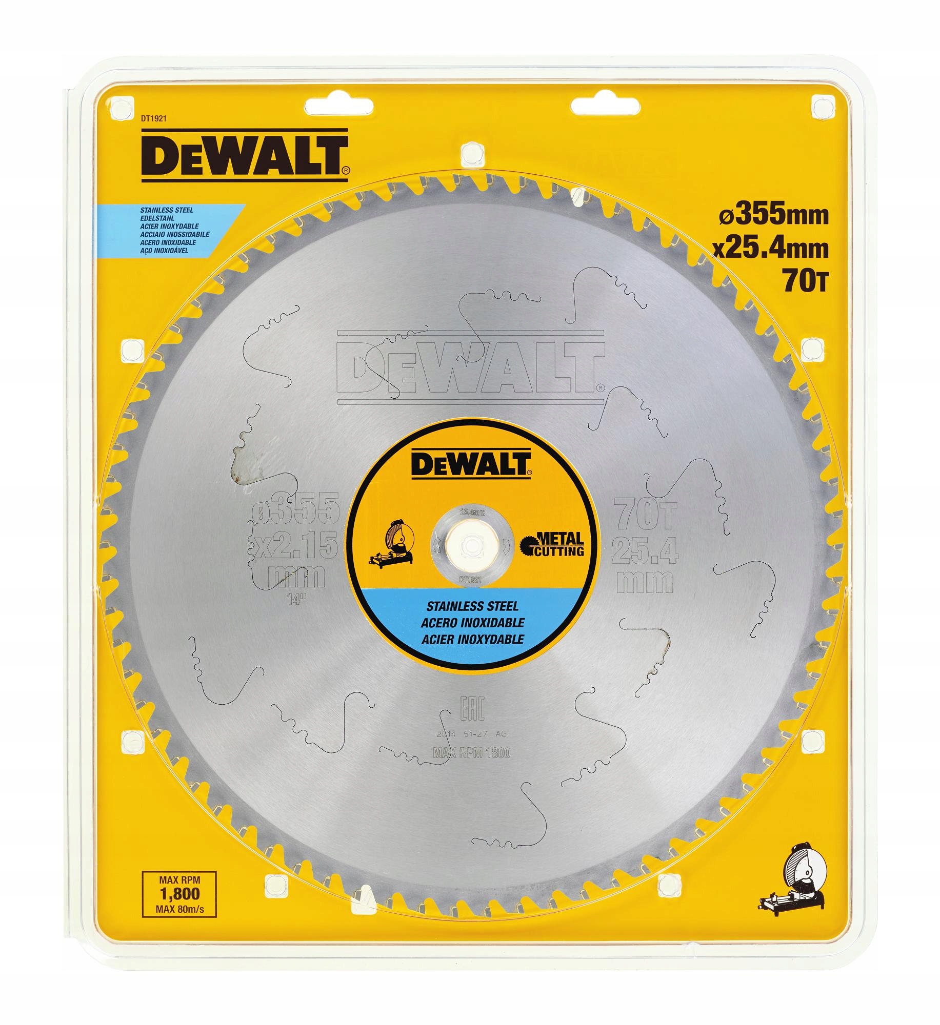 Dewalt Pilový Kotouč Na Nerezovou Ocel 355x25,4mmx70z