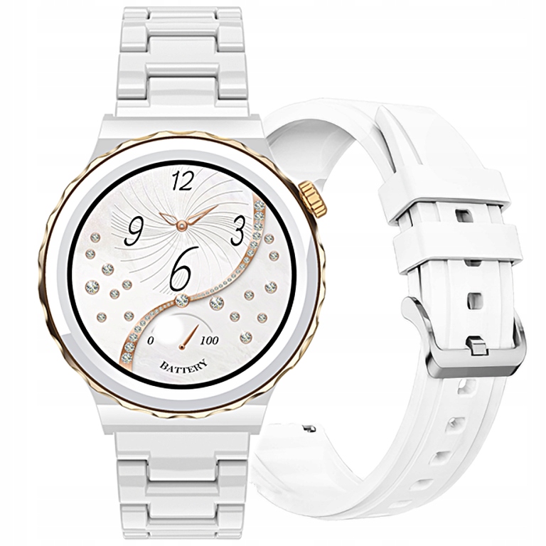 Smartwatch Damski Rubicon RNCE92 Wykonywanie Połączeń, Ceramika Biały