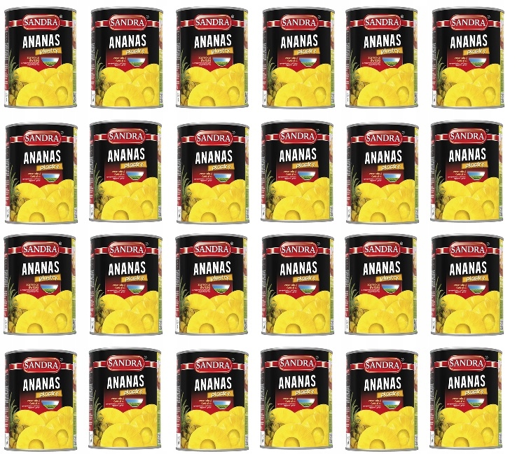 24x 565g Sandra ananas plastry Karton