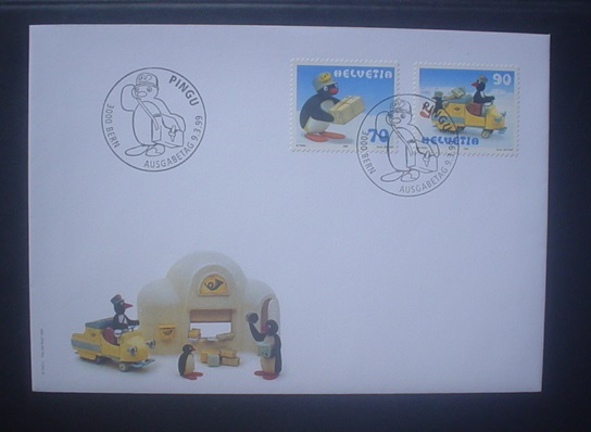 FDC Mi 1707 - 1708 SZWAJCARIA PINGWIN Z PACZKAMI 1